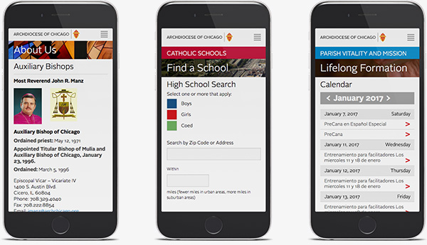 Archdiocese of Chicago Site on Phones