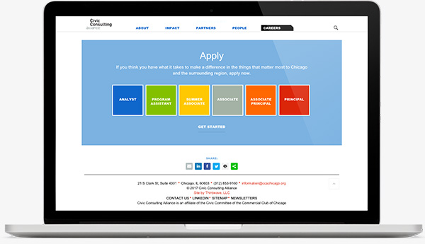 Civic Consulting Alliance Site on Laptop