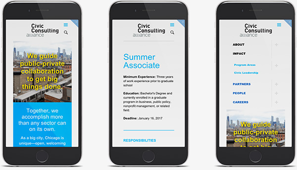 Civic Consulting Alliance Site on Phones