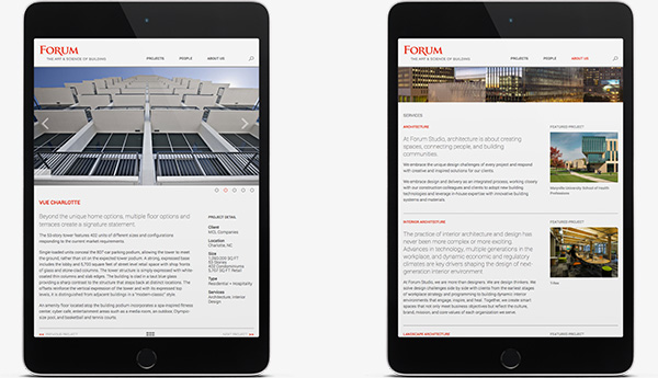 Forum Studio Site on Tablets