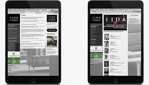 IIDA Site on Tablets